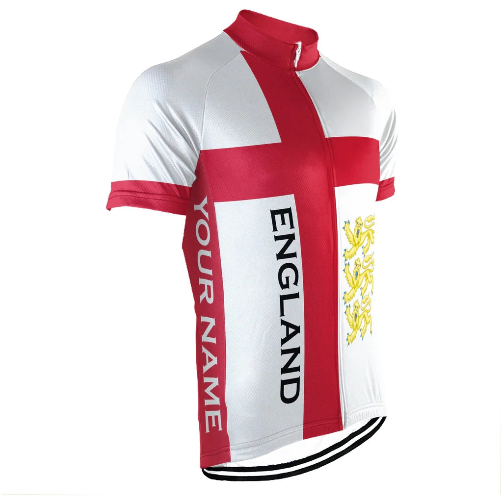 Customized England Men's Cycling Jersey Short Sleeve