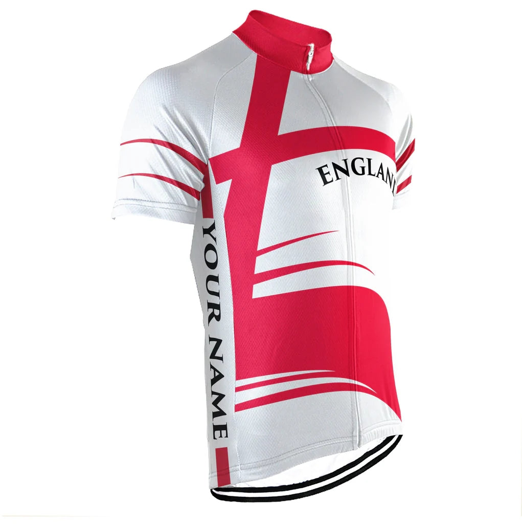 Customized England Men's Cycling Jersey Short Sleeve