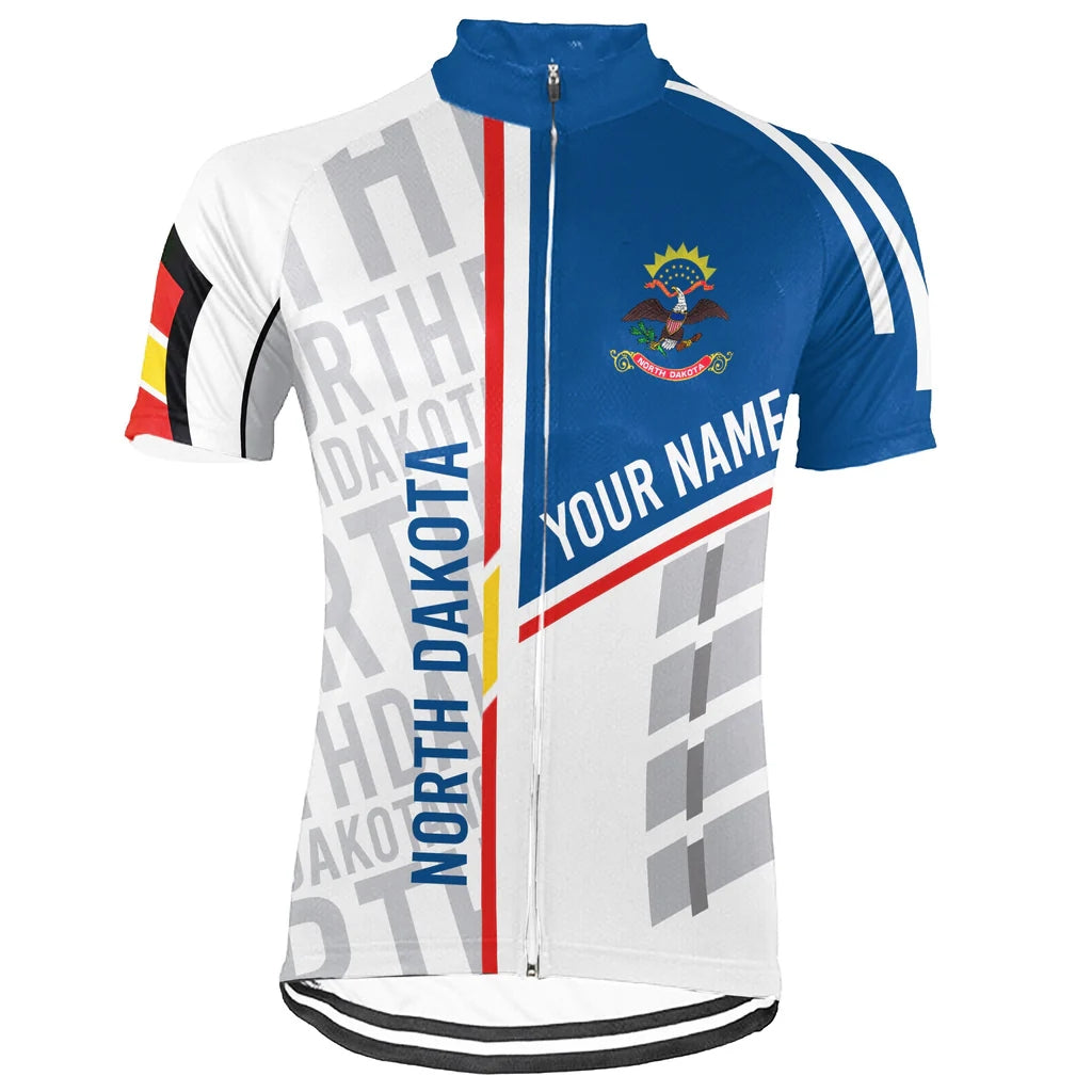 Customized North Dakota Men's Short Sleeve Cycling Jersey