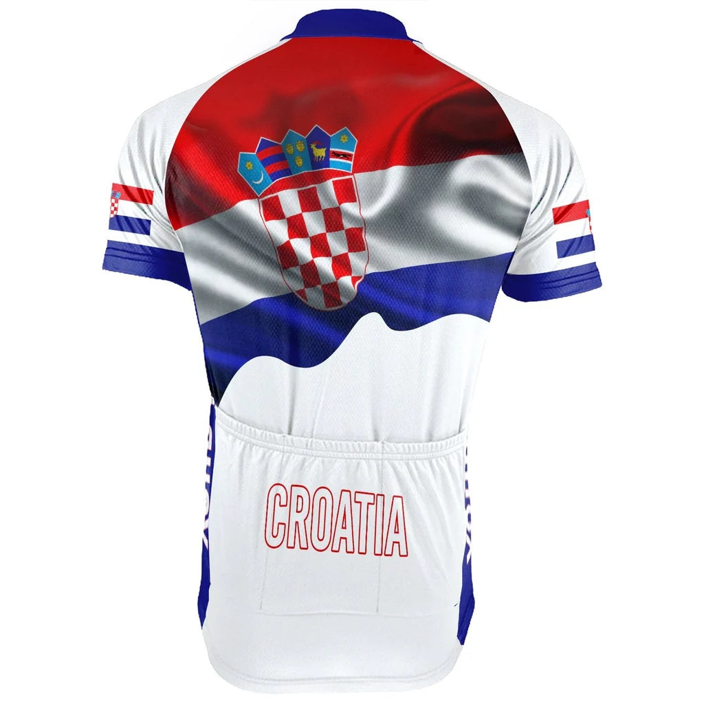 Customized Croatia Men's Cycling Jersey Short Sleeve