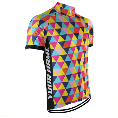 Customized Triangle Colorful Men's Cycling Jersey Short Sleeve