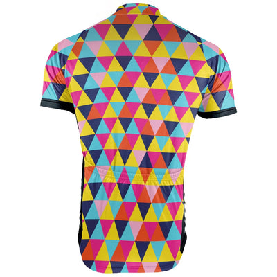 Customized Triangle Colorful Men's Cycling Jersey Short Sleeve