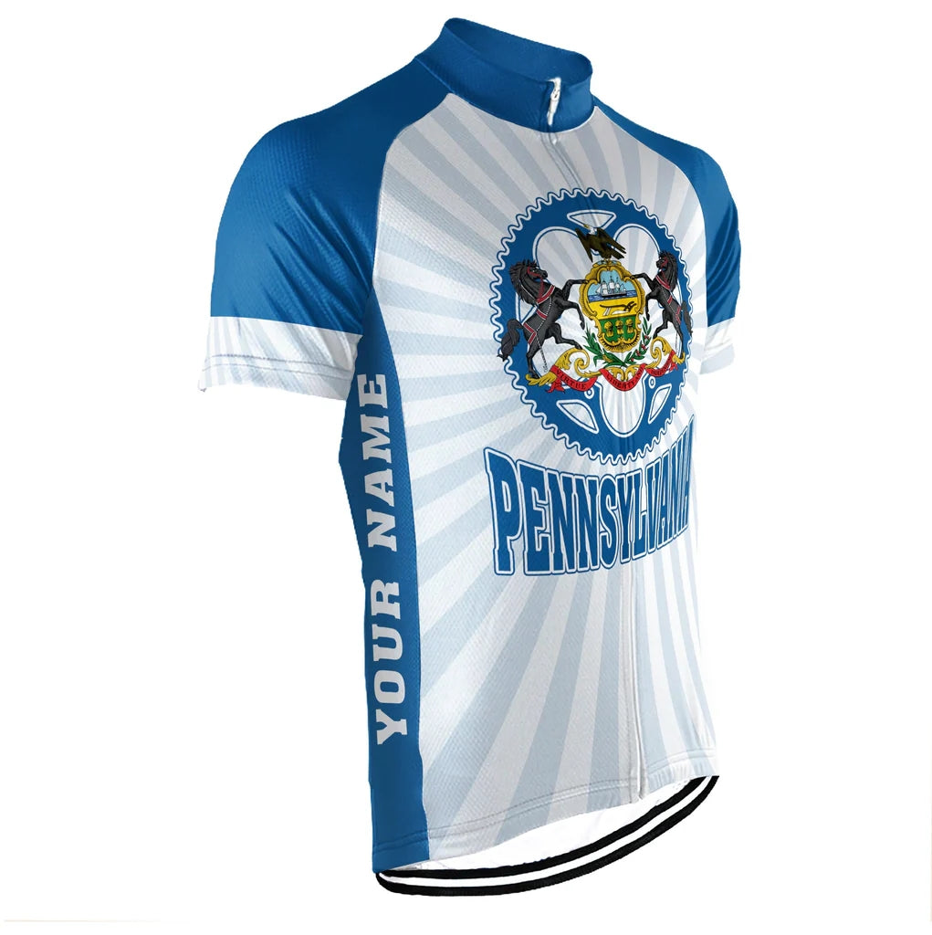Customized Pennsylvania Men's Short Sleeve Cycling Jersey