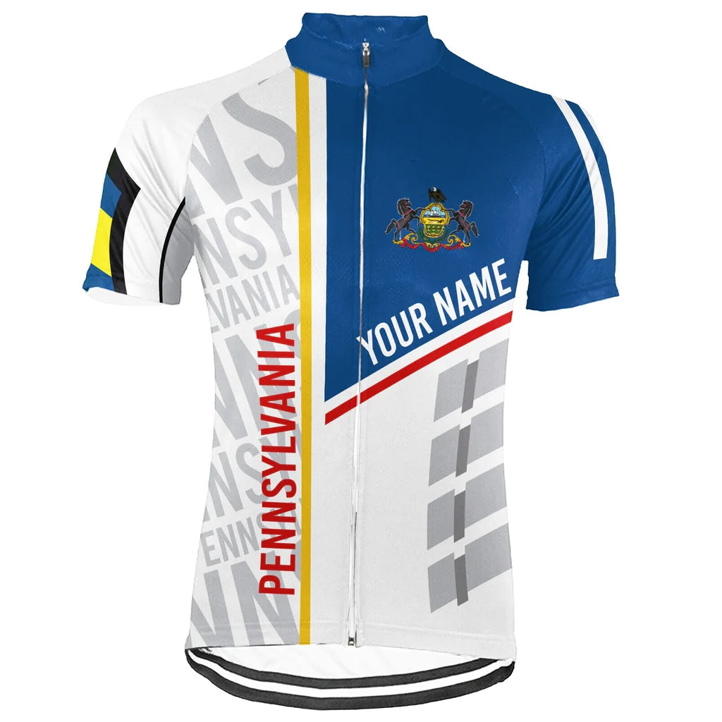 Customized Pennsylvania Men's Short Sleeve Cycling Jersey