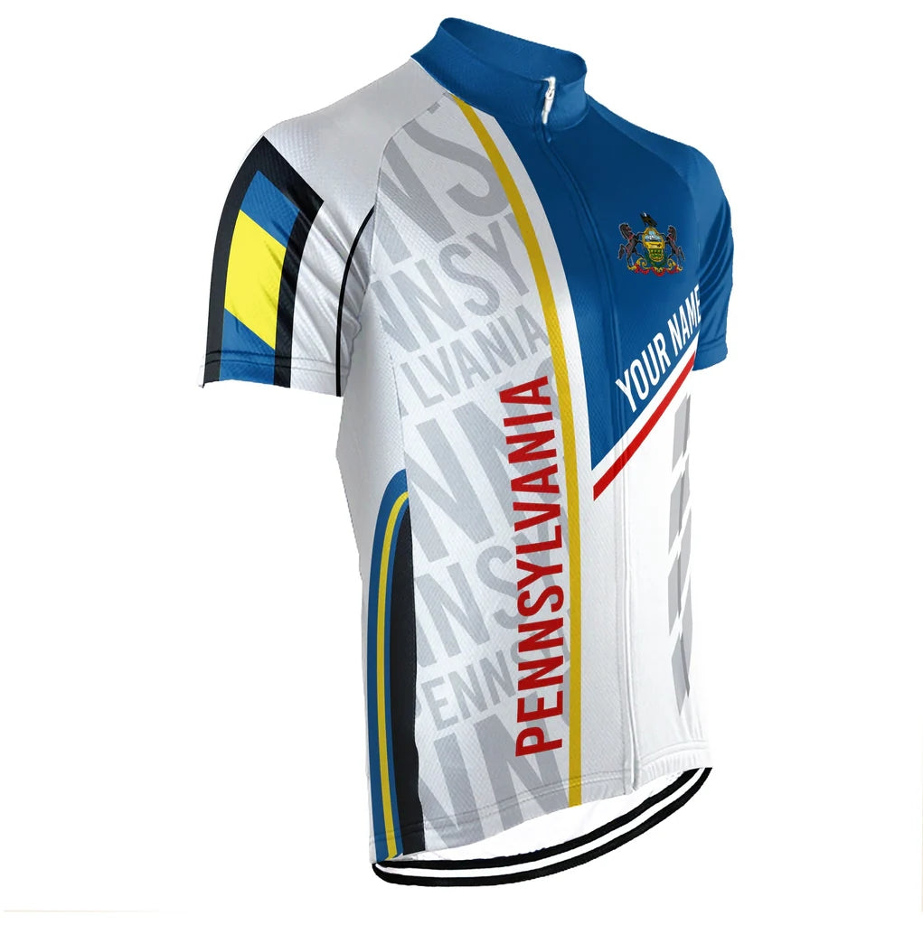 Customized Pennsylvania Men's Short Sleeve Cycling Jersey