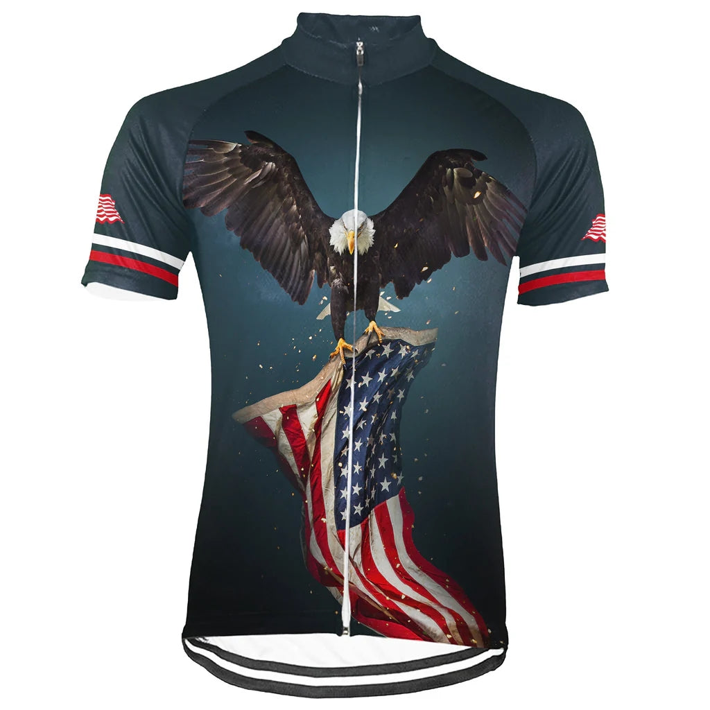 Customized USA America Men's Cycling Jersey Short Sleeve