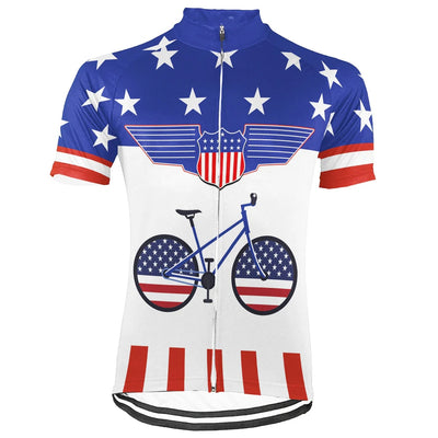 Customized USA America Men's Cycling Jersey Short Sleeve