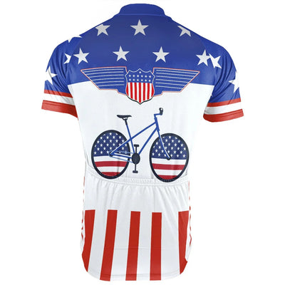 Customized USA America Men's Cycling Jersey Short Sleeve