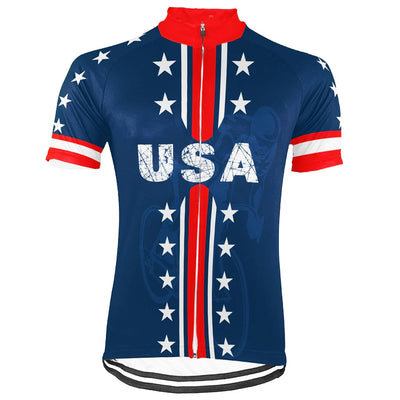 Customized USA America Men's Cycling Jersey Short Sleeve
