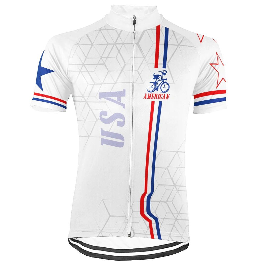 Customized USA America Men's Cycling Jersey Short Sleeve