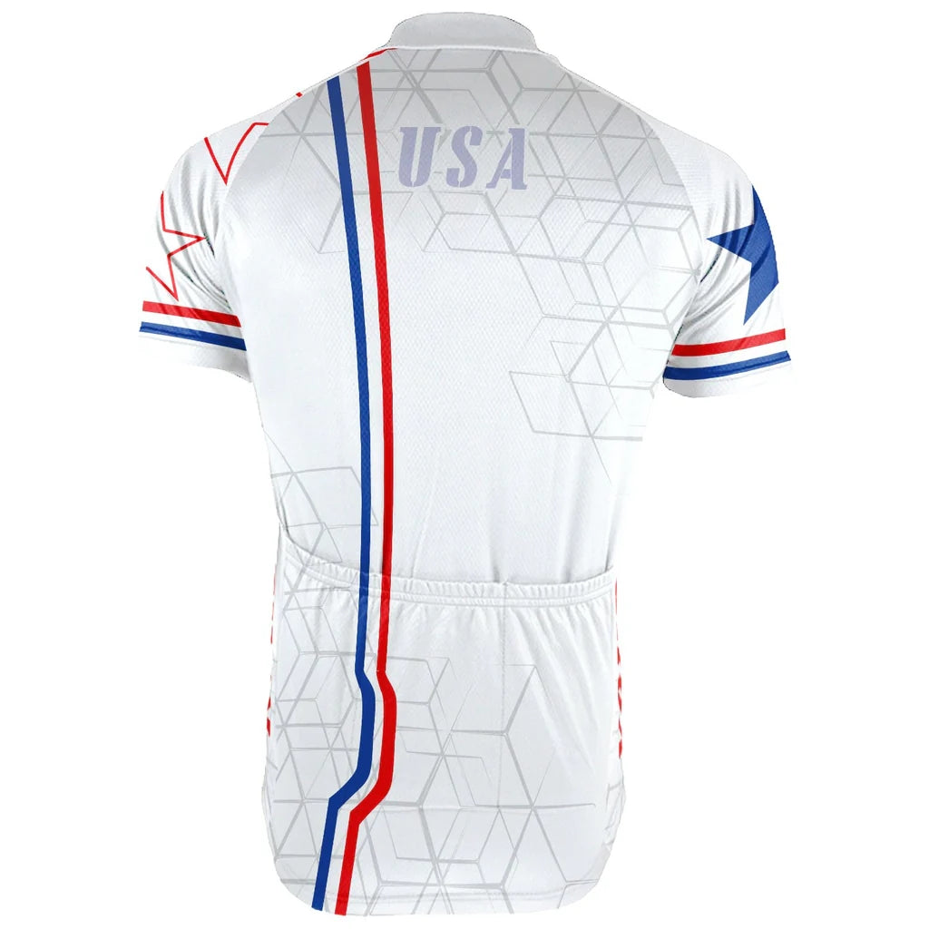 Customized USA America Men's Cycling Jersey Short Sleeve