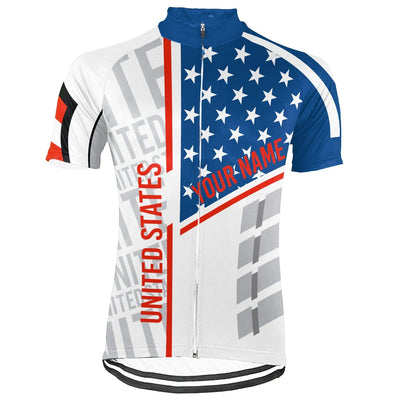 Customized USA America Men's Cycling Jersey Short Sleeve