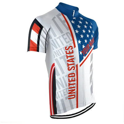Customized USA America Men's Cycling Jersey Short Sleeve