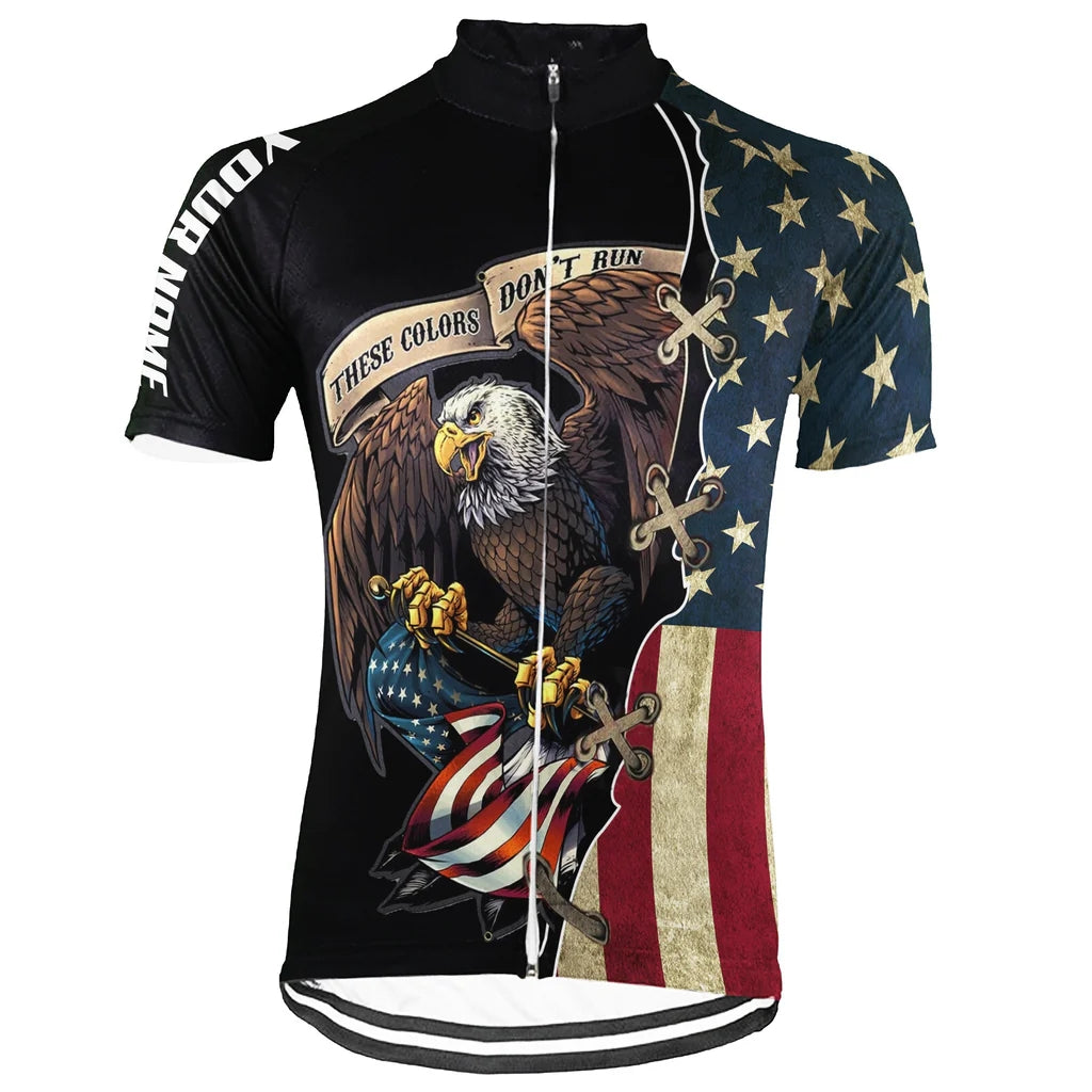 Customized USA America Men's Cycling Jersey Short Sleeve