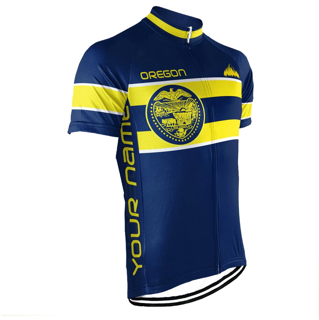 Custom Oregon Men's Short Sleeve Cycling Jersey