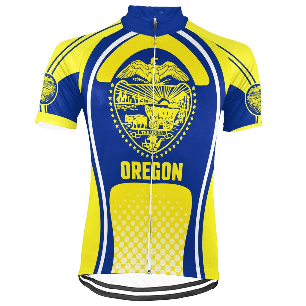 Custom Oregon Men's Short Sleeve Cycling Jersey