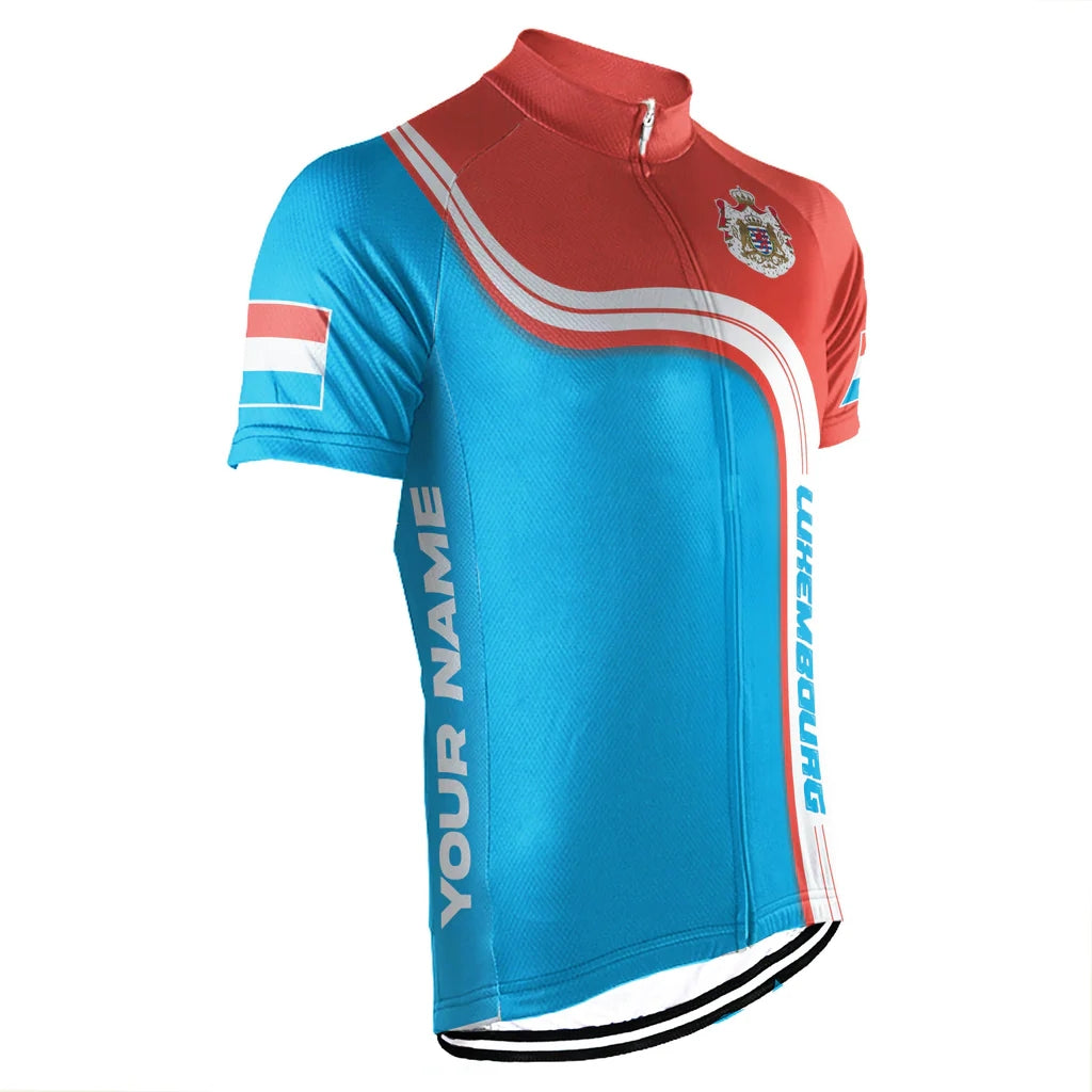 Customized Luxembourg Men's Cycling Jersey Short Sleeve