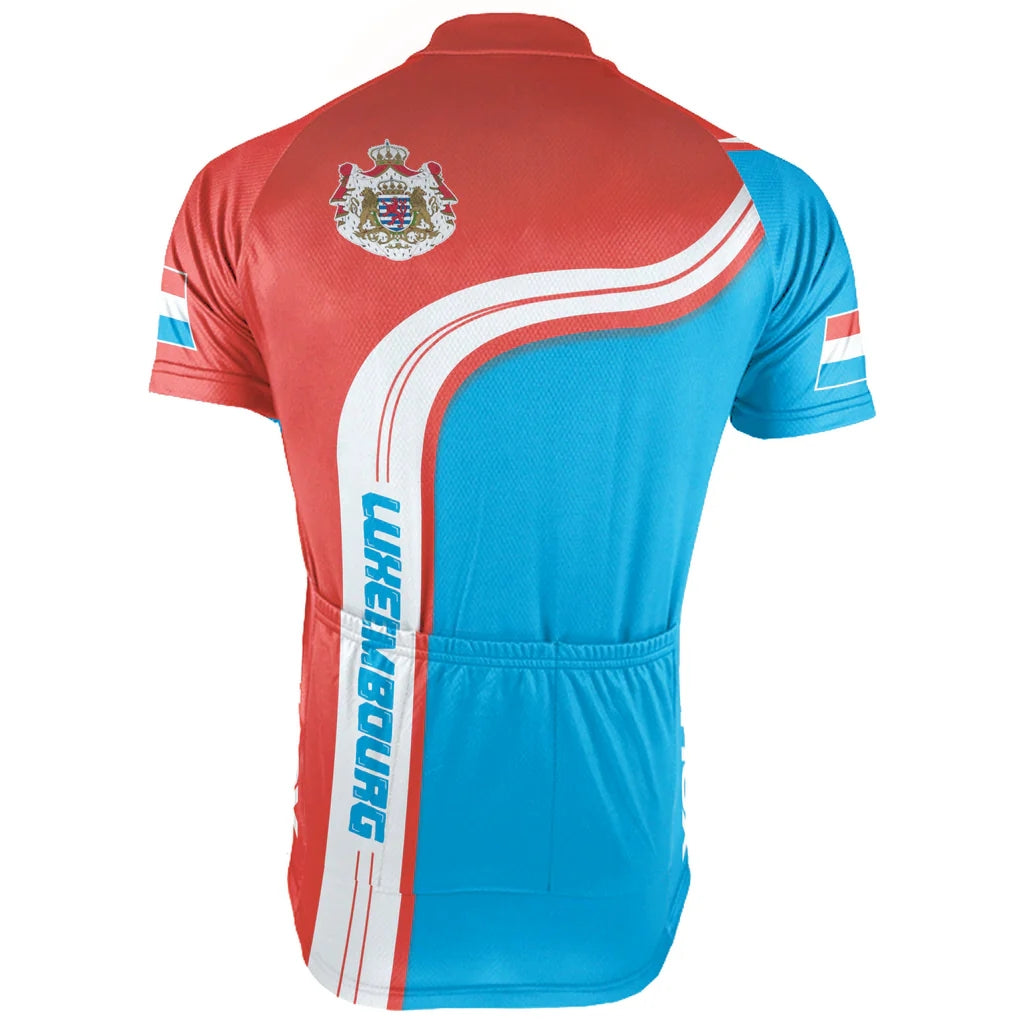 Customized Luxembourg Men's Cycling Jersey Short Sleeve
