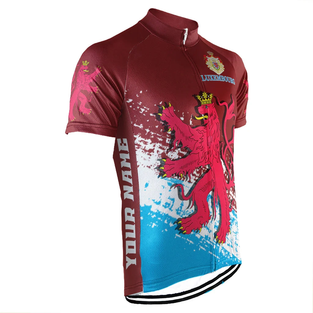 Customized Luxembourg Men's Cycling Jersey Short Sleeve
