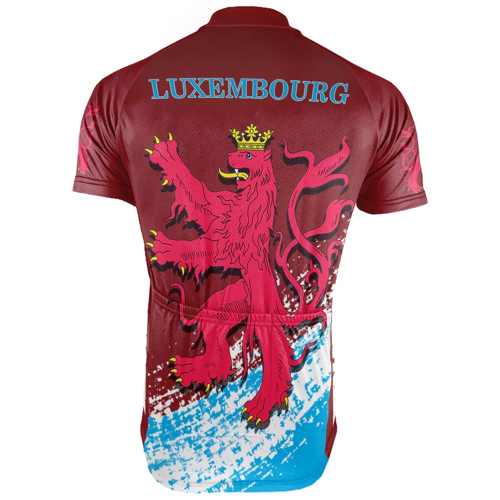 Customized Luxembourg Men's Cycling Jersey Short Sleeve