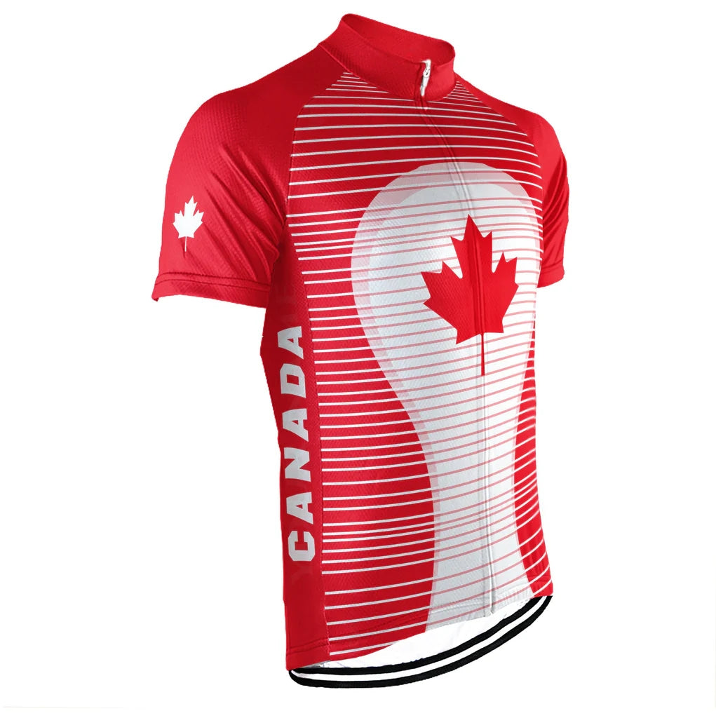 Customized Canada Cycling Jersey Short Sleeve For Men
