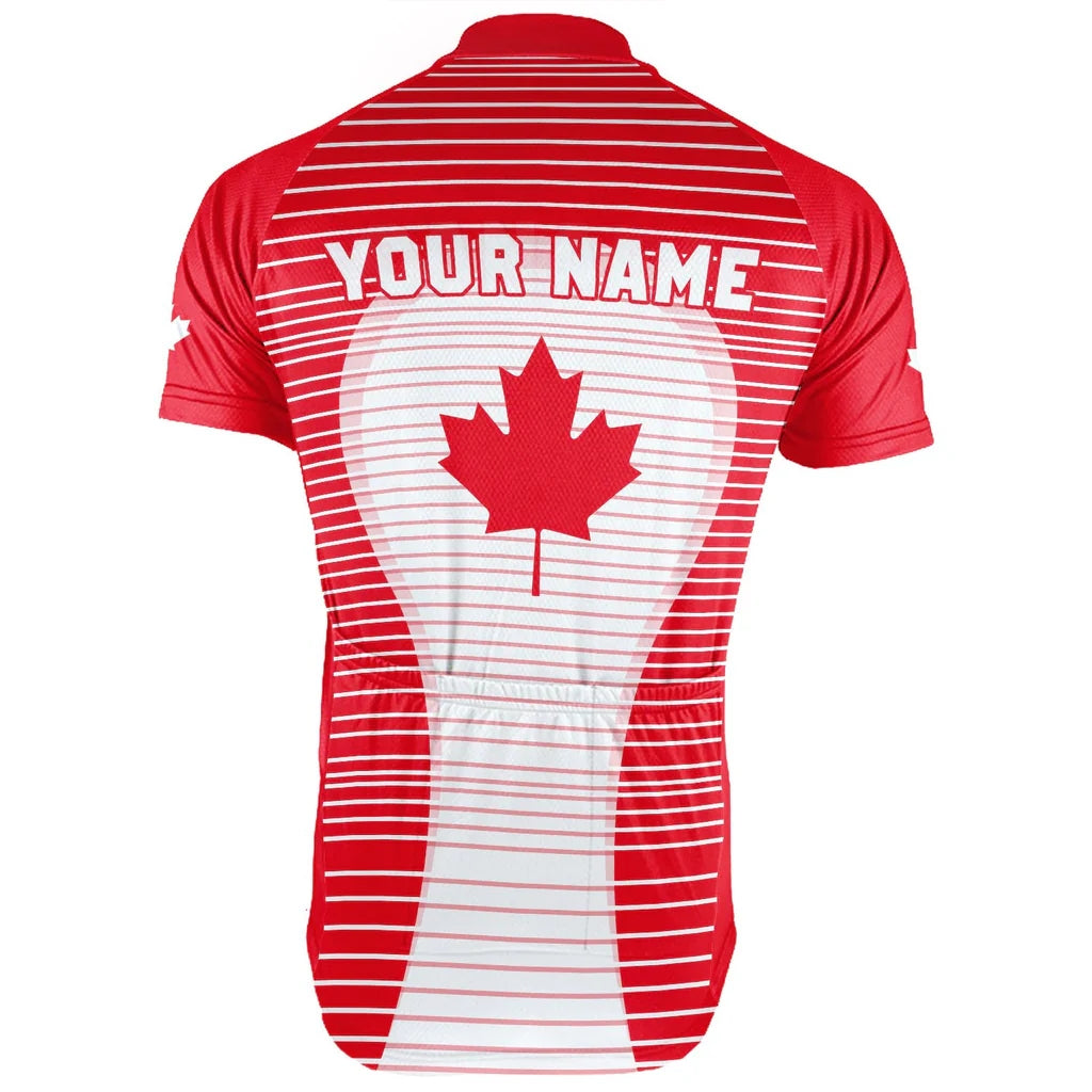 Customized Canada Cycling Jersey Short Sleeve For Men