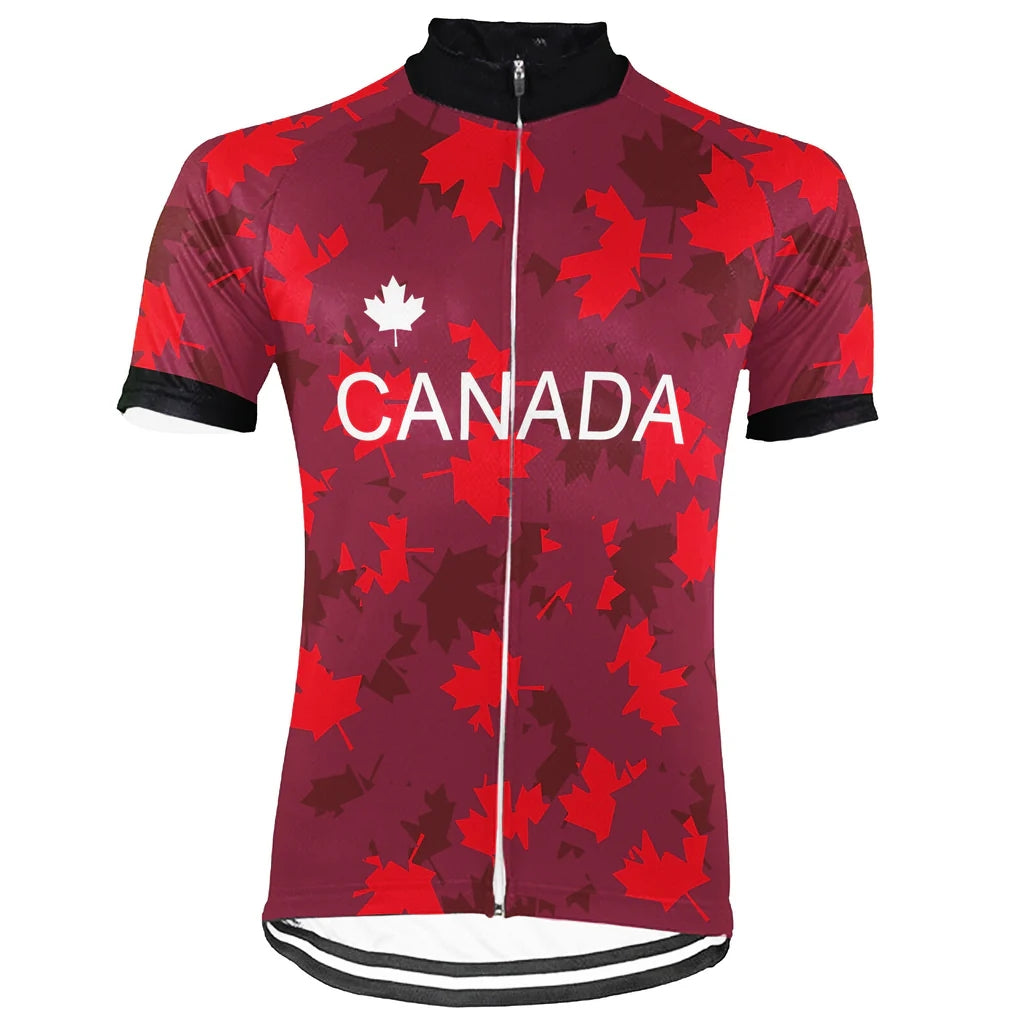 Customized Canada Cycling Jersey Short Sleeve For Men