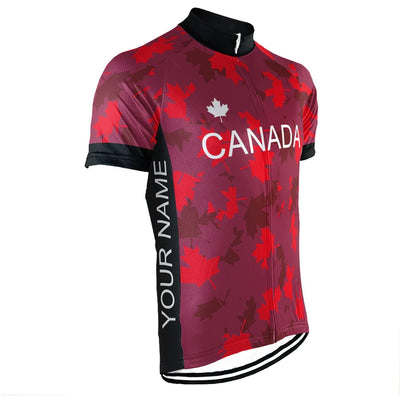 Customized Canada Cycling Jersey Short Sleeve For Men