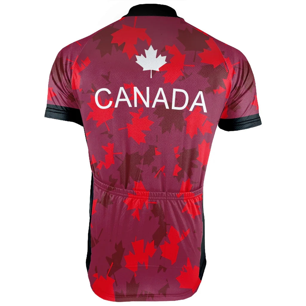 Customized Canada Cycling Jersey Short Sleeve For Men