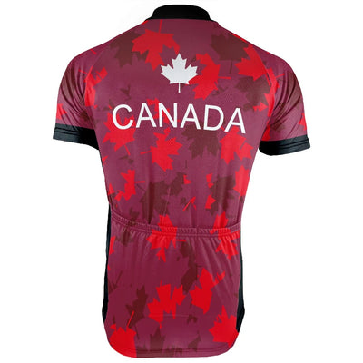 Customized Canada Cycling Jersey Short Sleeve For Men