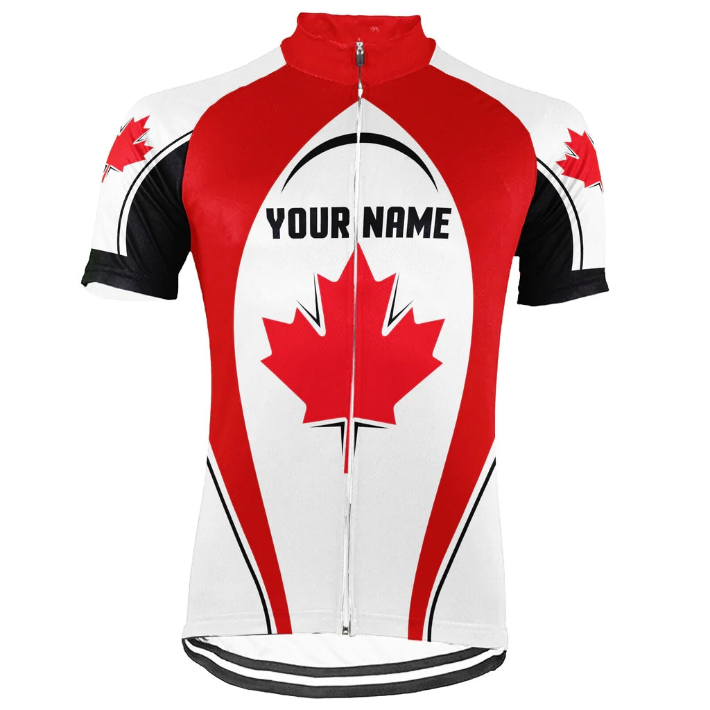 Customized Canada Cycling Jersey Short Sleeve For Men