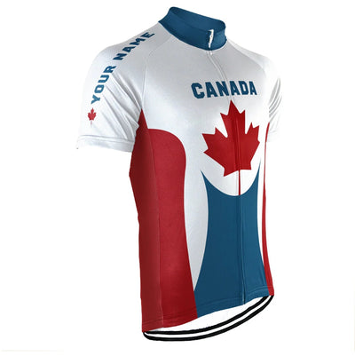 Customized Canada Cycling Jersey Short Sleeve For Men