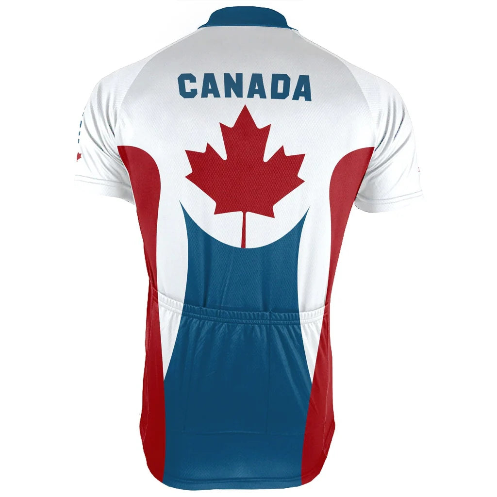 Customized Canada Cycling Jersey Short Sleeve For Men