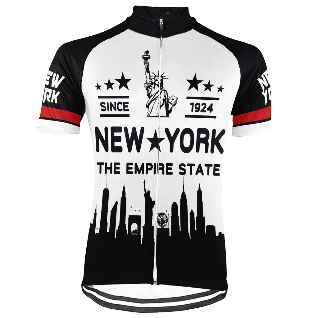 Customized New York Cycling Jersey Short Sleeve For Men