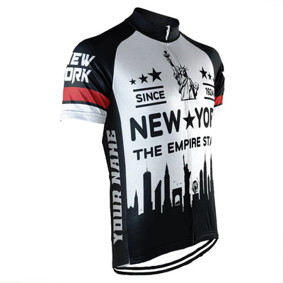 Customized New York Cycling Jersey Short Sleeve For Men