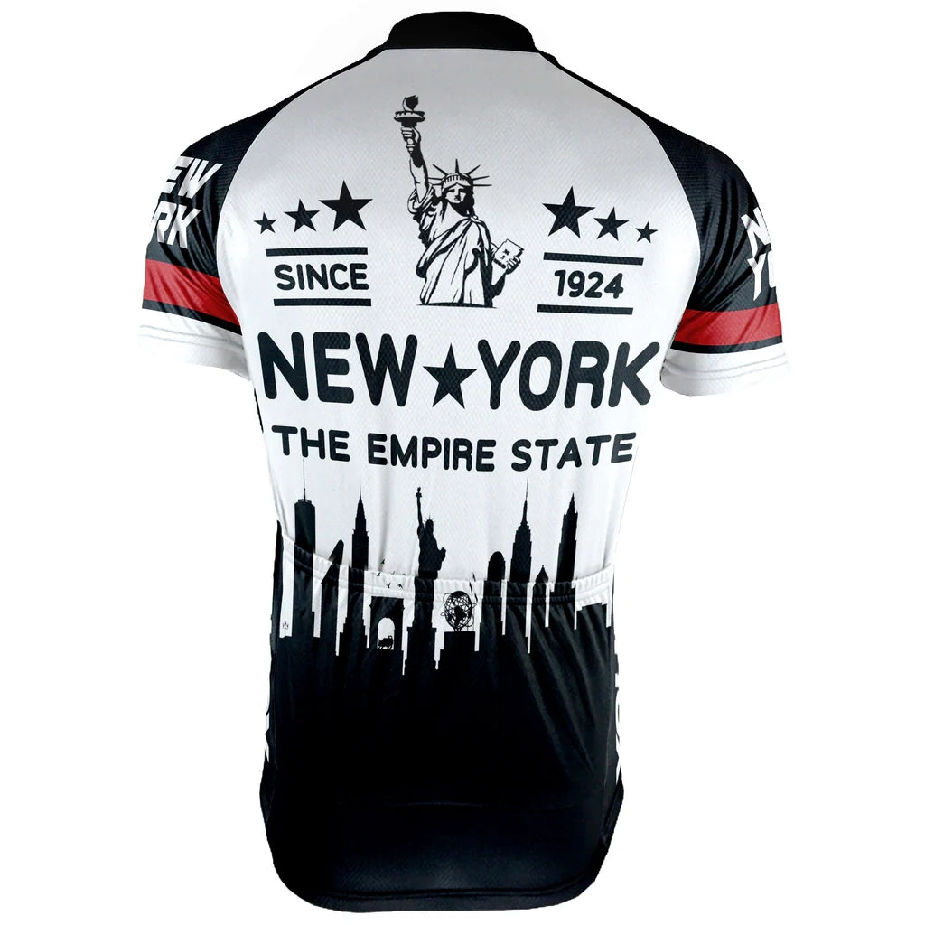 Customized New York Cycling Jersey Short Sleeve For Men