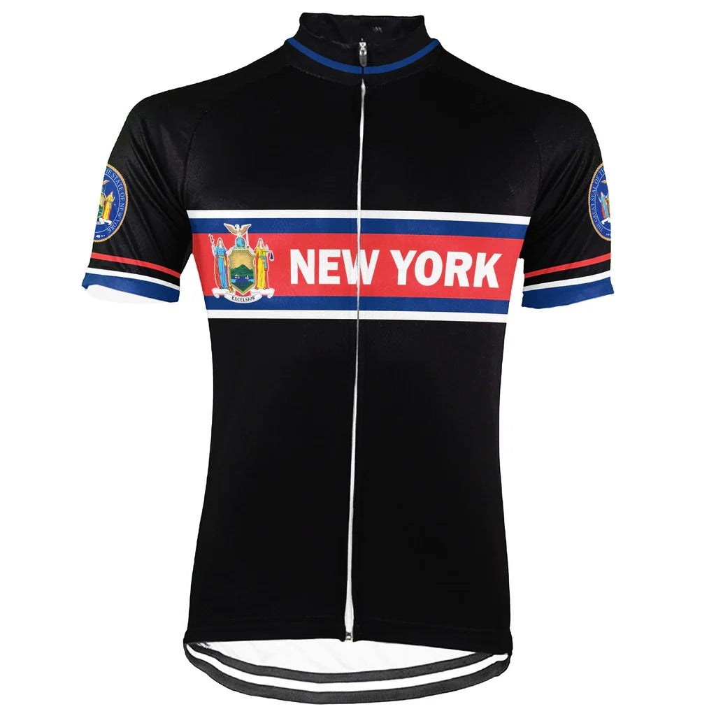 Customized New York Cycling Jersey Short Sleeve For Men