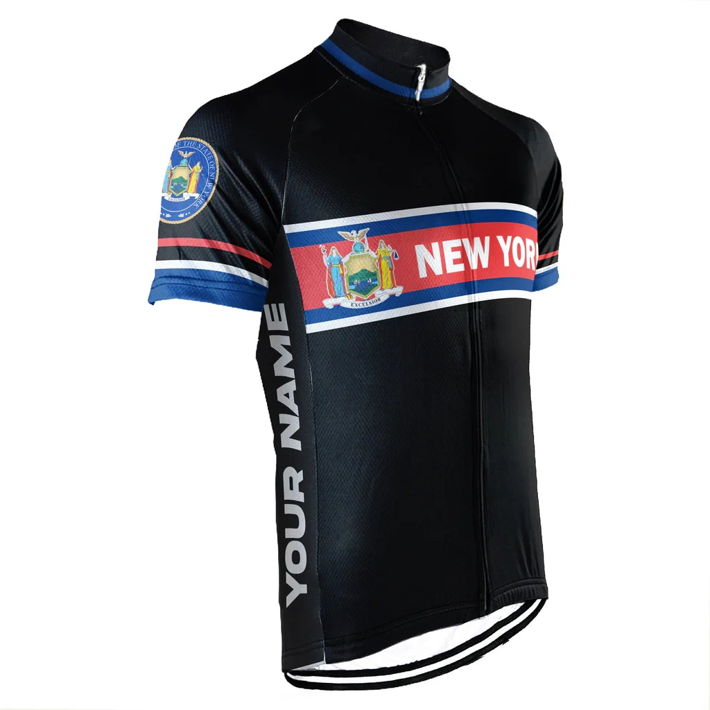 Customized New York Cycling Jersey Short Sleeve For Men