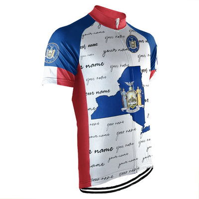 Customized New York Cycling Jersey Short Sleeve For Men