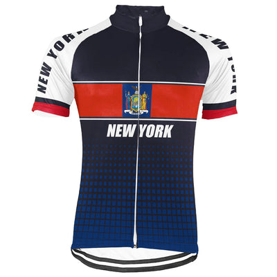 Customized New York Cycling Jersey Short Sleeve For Men