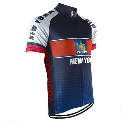 Customized New York Cycling Jersey Short Sleeve For Men
