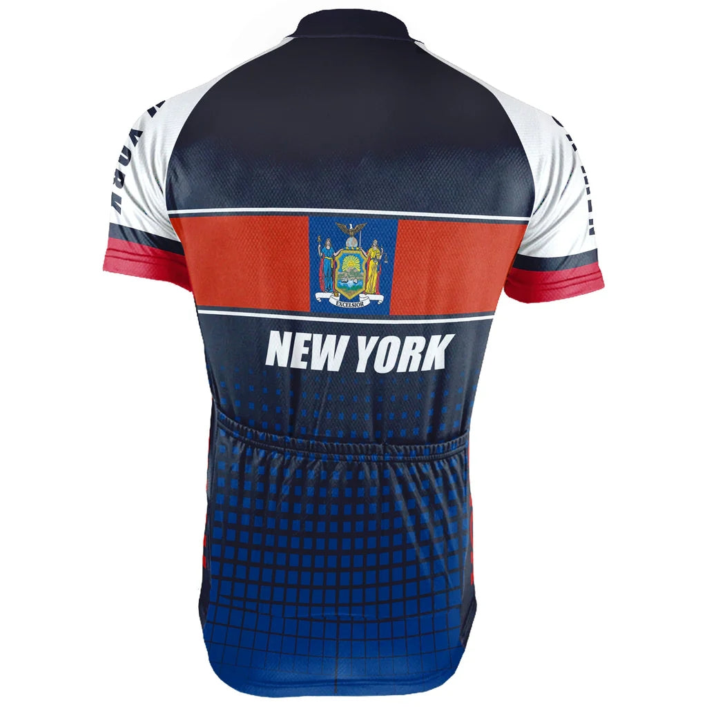 Customized New York Cycling Jersey Short Sleeve For Men