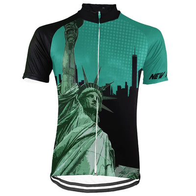 Customized New York Cycling Jersey Short Sleeve For Men
