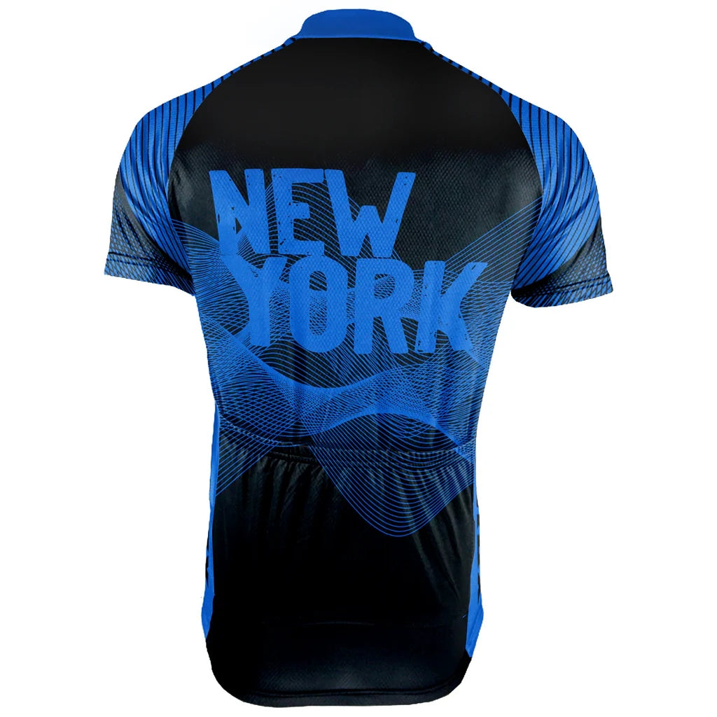 Customized New York Cycling Jersey Short Sleeve For Men
