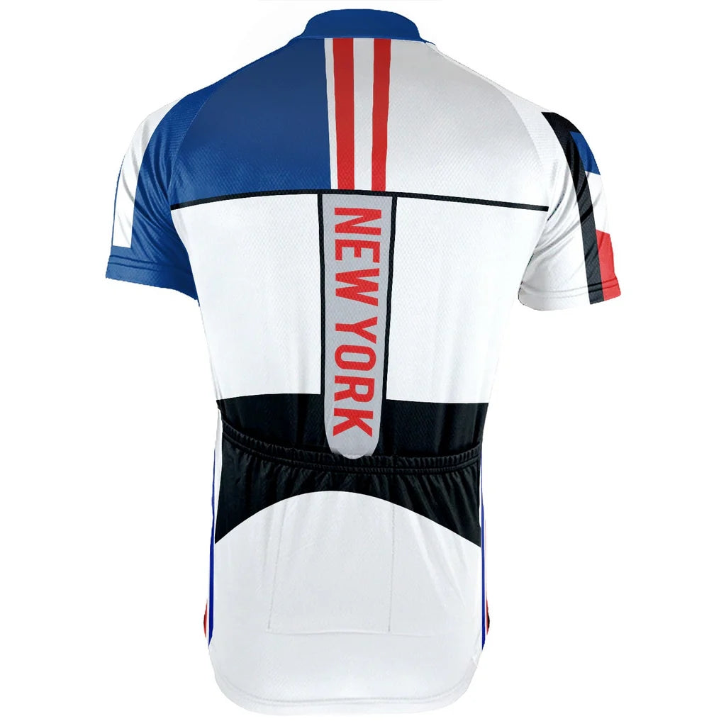 Customized New York Cycling Jersey Short Sleeve For Men