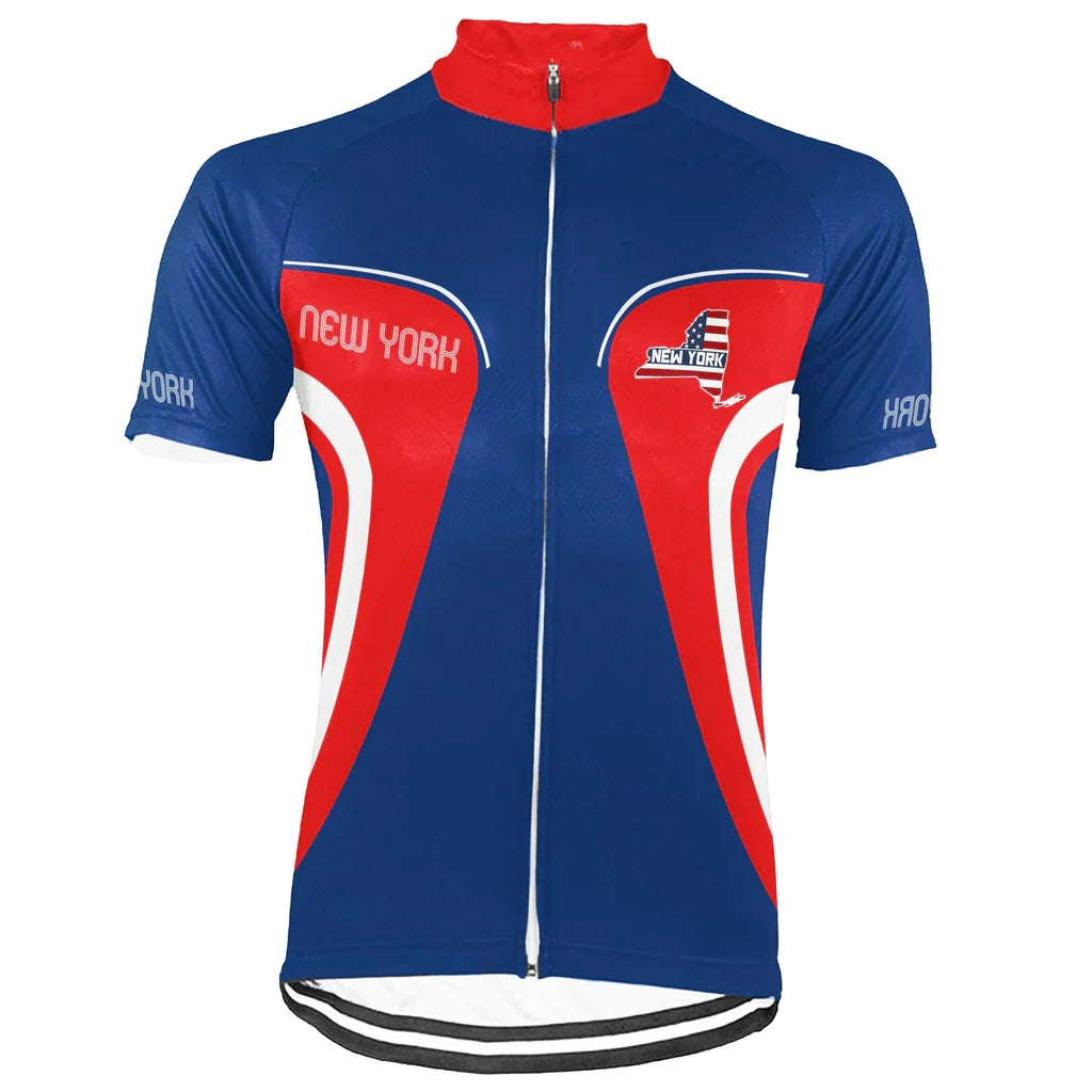 Customized New York Cycling Jersey Short Sleeve For Men