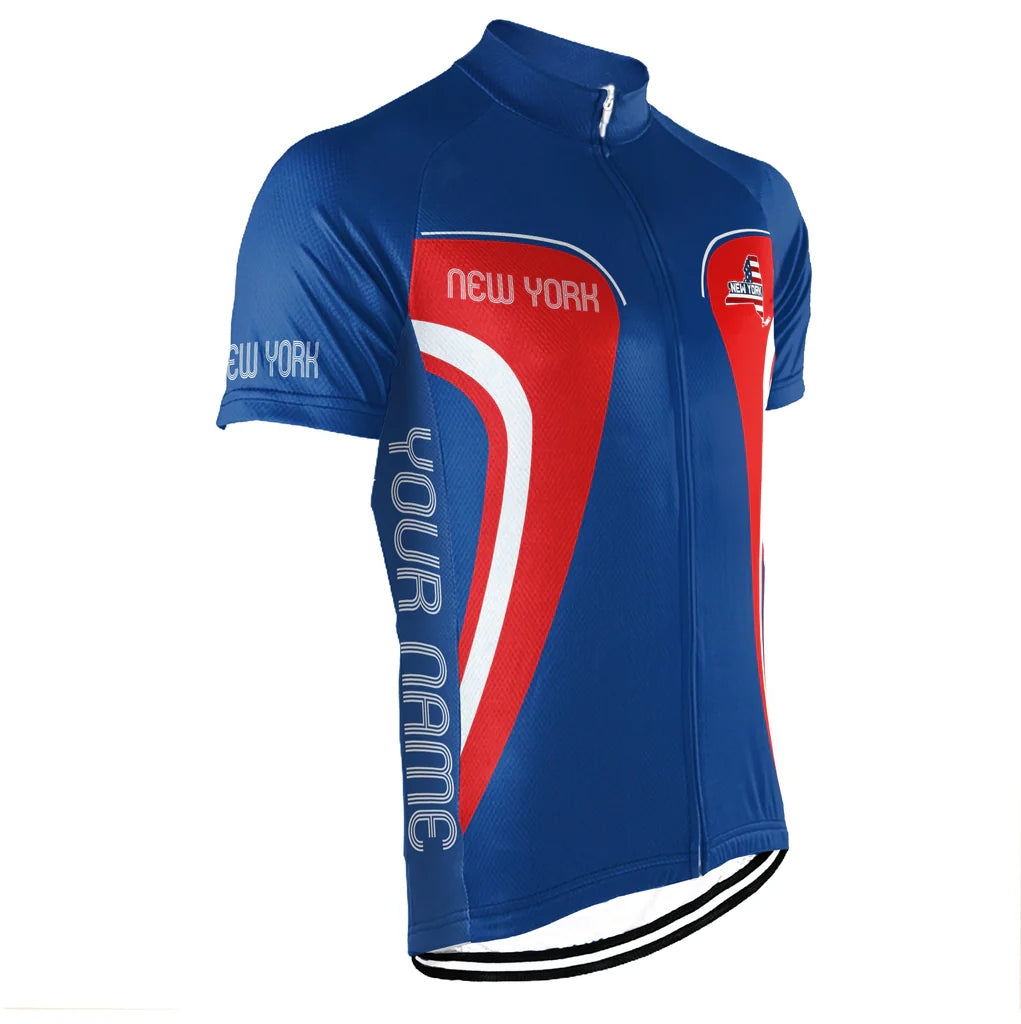 Customized New York Cycling Jersey Short Sleeve For Men