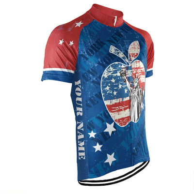 Customized New York Cycling Jersey Short Sleeve For Men