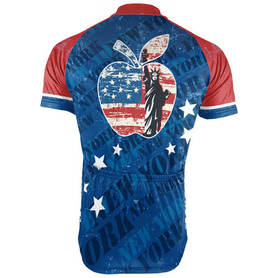 Customized New York Cycling Jersey Short Sleeve For Men