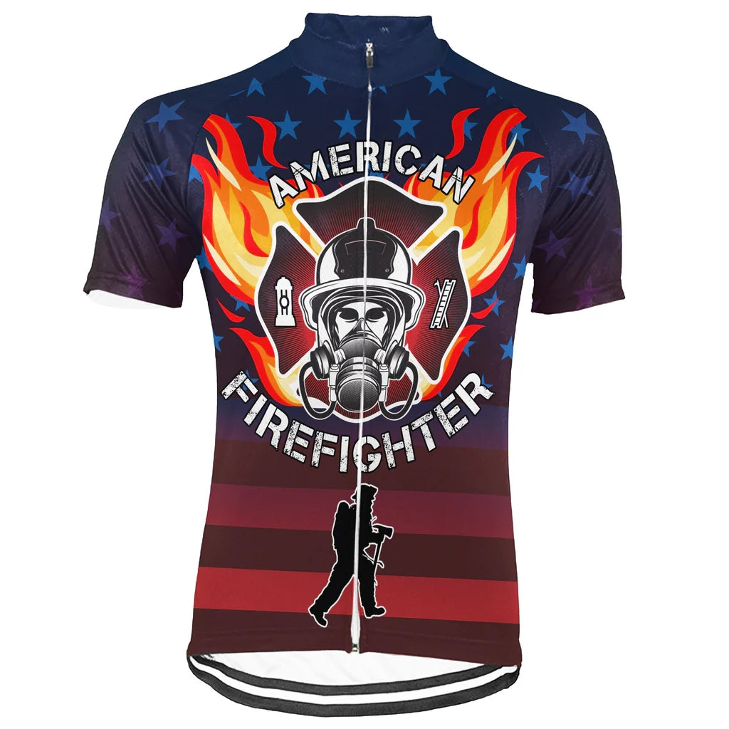 Customized Firefighter Men's Cycling Jersey Short Sleeve